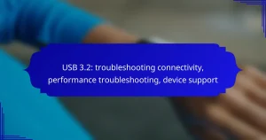 USB 3.2: troubleshooting connectivity, performance troubleshooting, device support