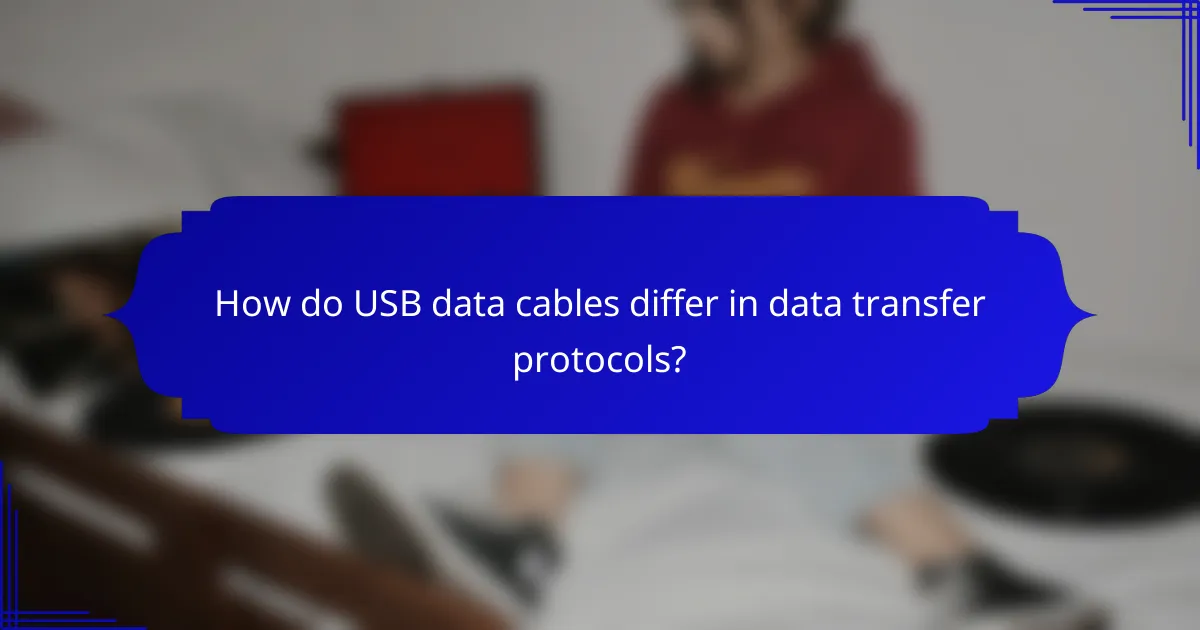 How do USB data cables differ in data transfer protocols?
