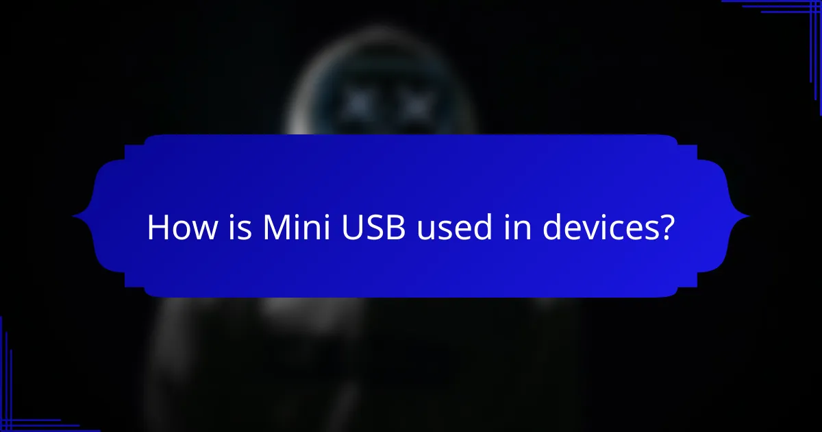 How is Mini USB used in devices?