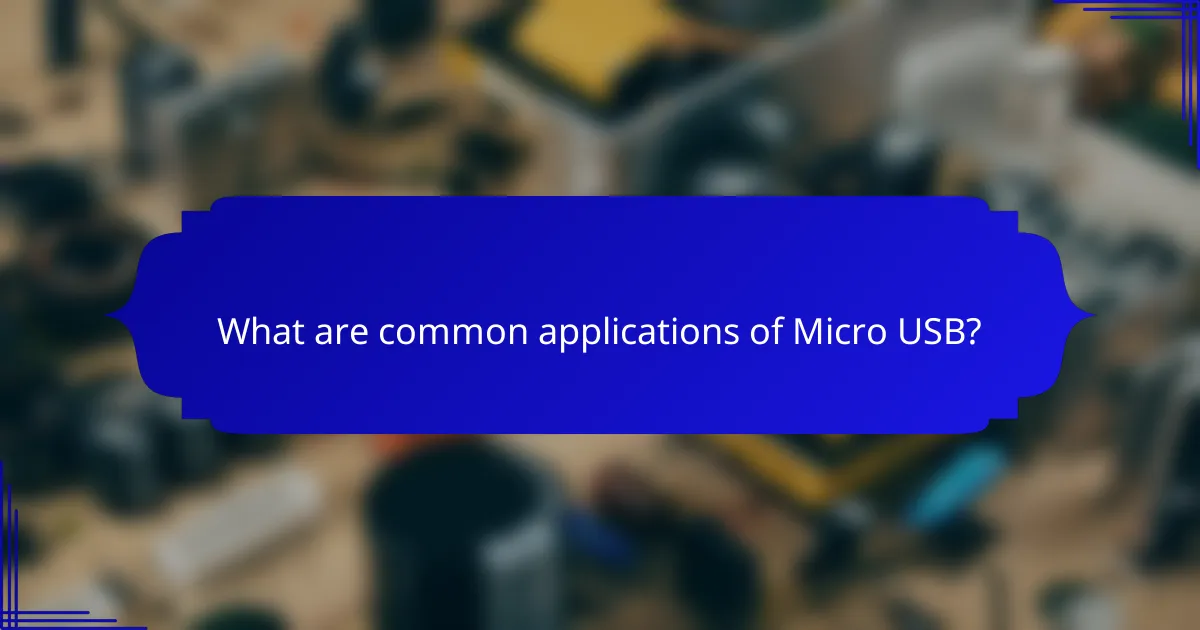 What are common applications of Micro USB?