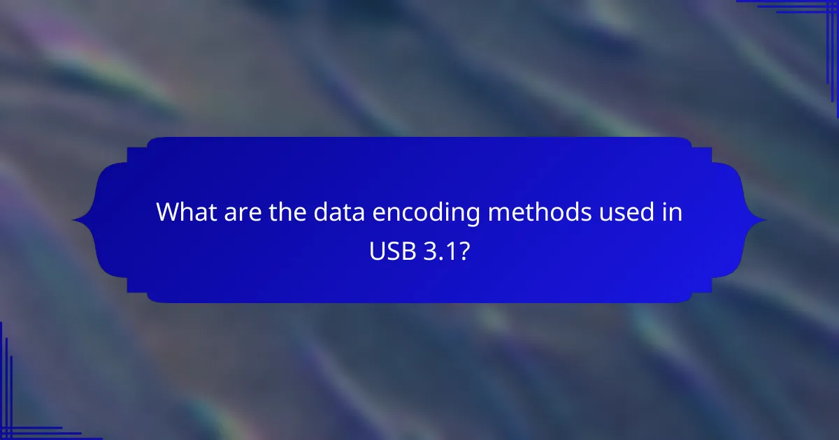 What are the data encoding methods used in USB 3.1?