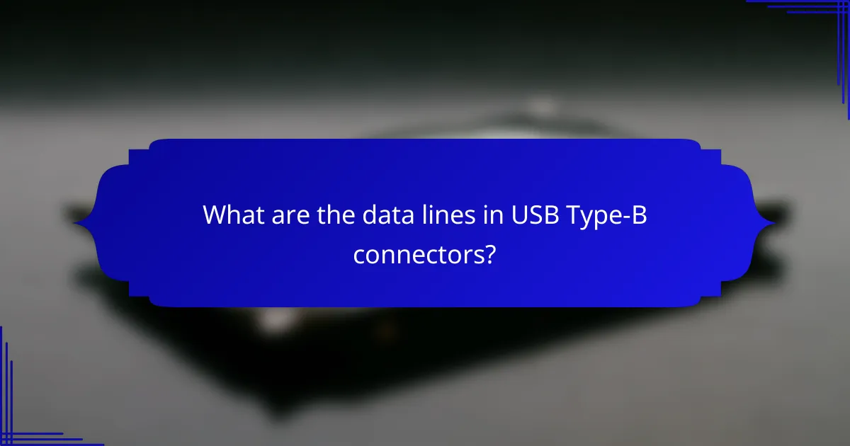 What are the data lines in USB Type-B connectors?