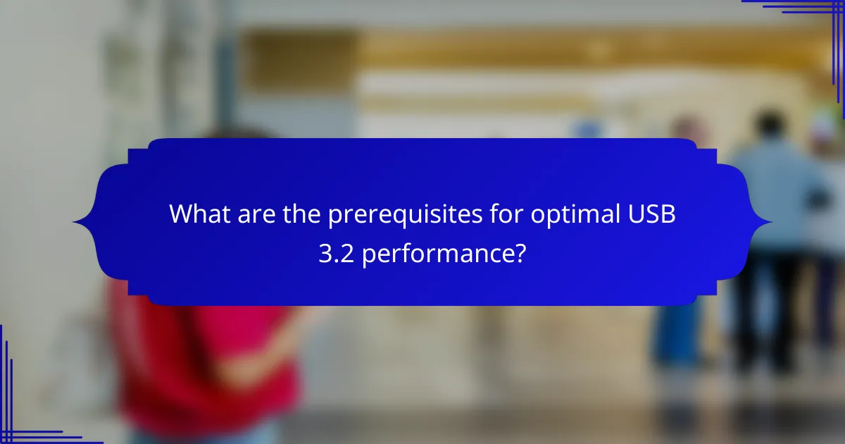What are the prerequisites for optimal USB 3.2 performance?