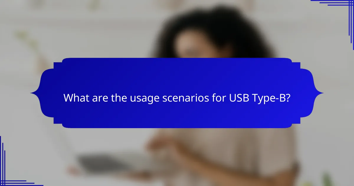 What are the usage scenarios for USB Type-B?