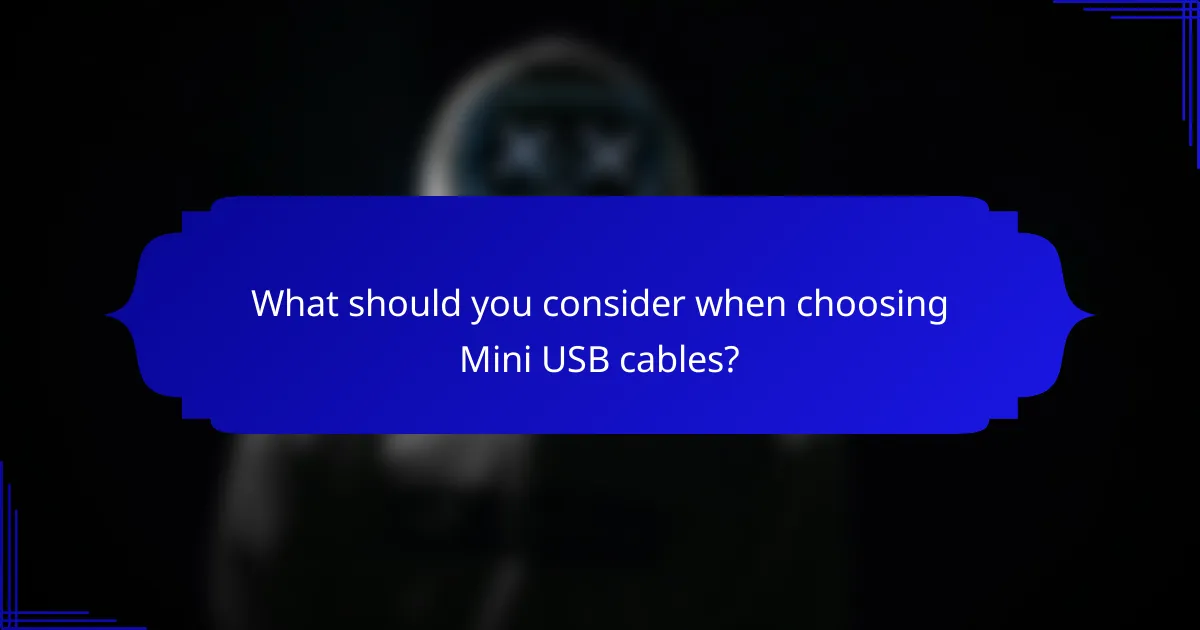 What should you consider when choosing Mini USB cables?